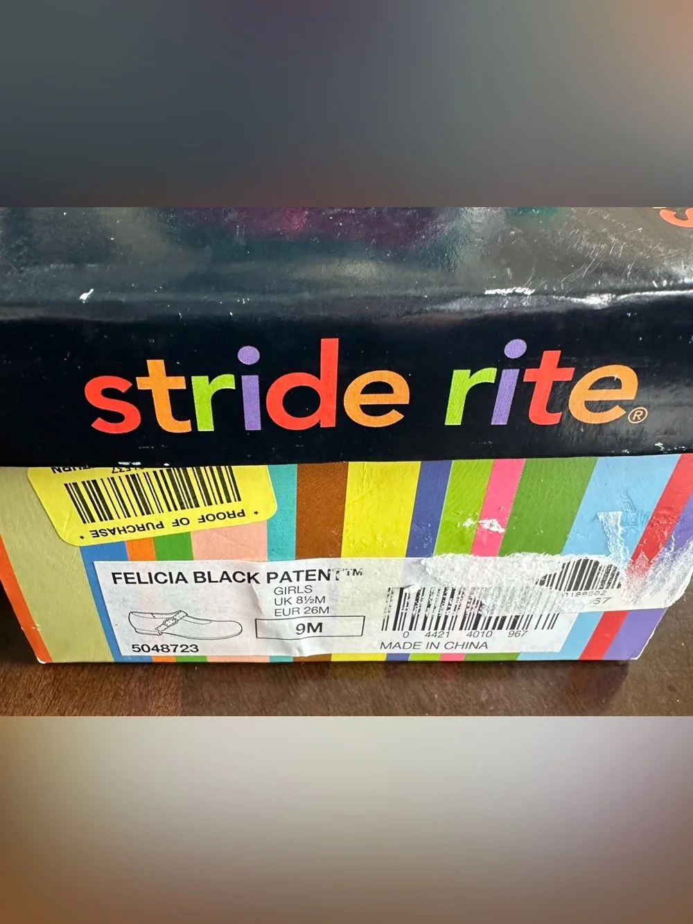 NWT Stride Rite Felicia Black Patent Leather Shoes, Size 9